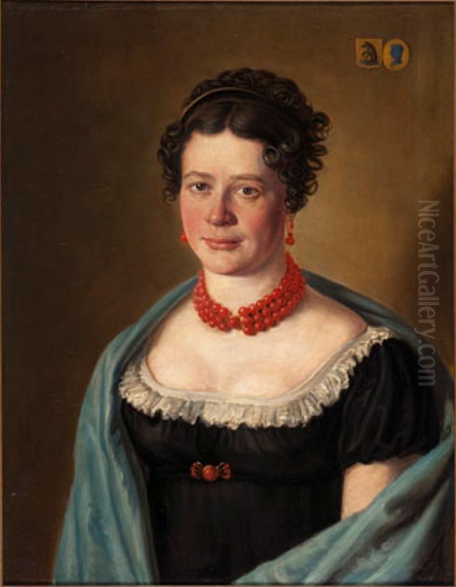 Portrait of Lady Anna de Jong van Beek en Donk Oil Painting by Francois Xavier Joseph Jacquin