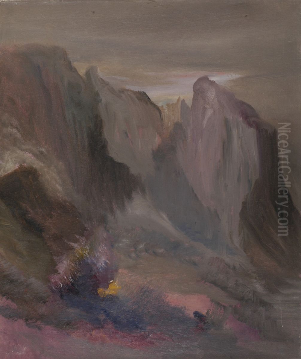 Landschap met rotsformatie Oil Painting by Karel Albert Schmidt