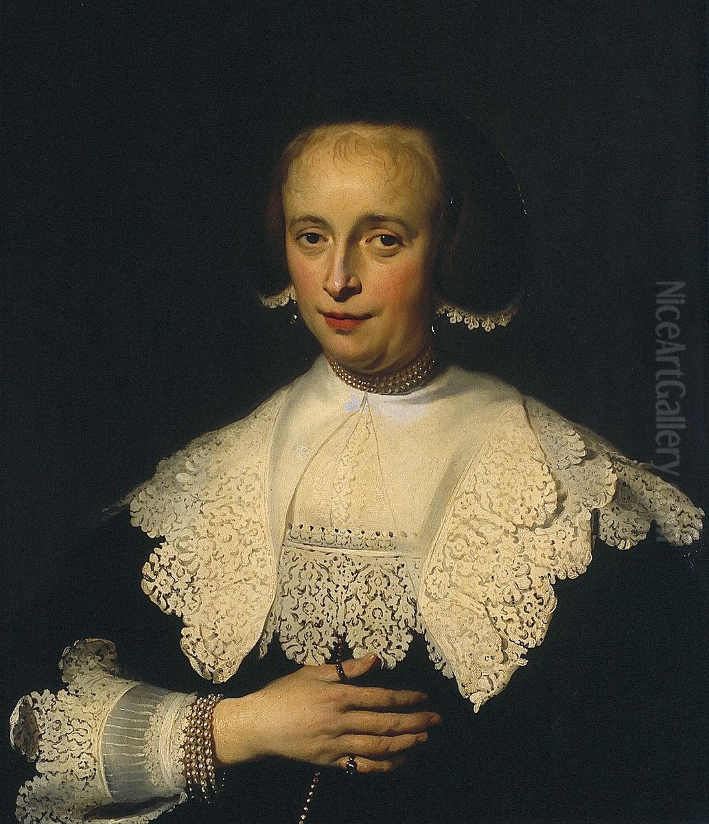 Portrait of Margaretha Bas ( -1679) Oil Painting by Jacob Adriaensz Backer