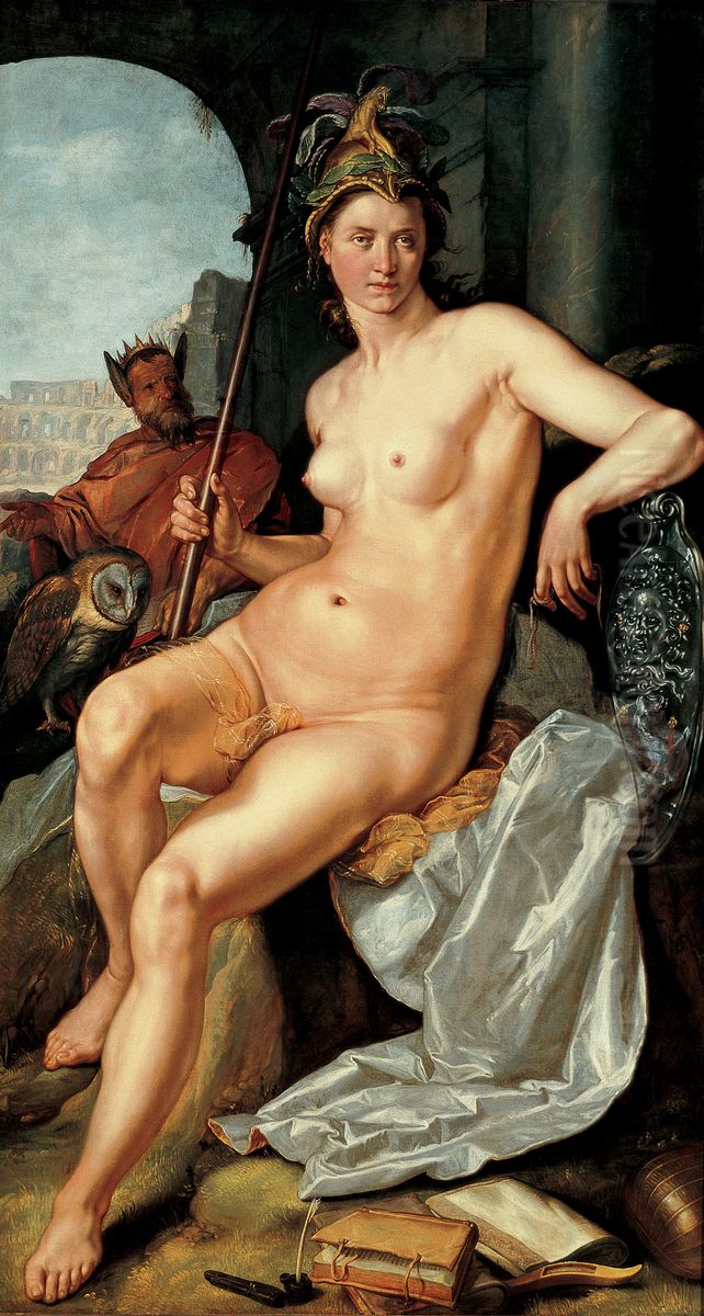 Minerva.[1] Oil Painting by Goltzius Hendrick