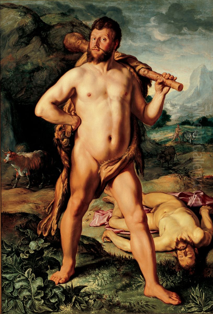 Hercules and Cacus, portrait historie of Johan Colterman (1591-1649) Oil Painting by Goltzius Hendrick