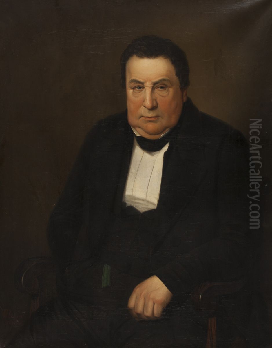 Portrait of Sr. Louis Boas (1787-1863) Oil Painting by Willem Rikkers