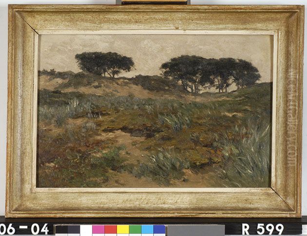 Duinlandschap met bomen Oil Painting by Johannes-Hubertus-Leonardus de Haas