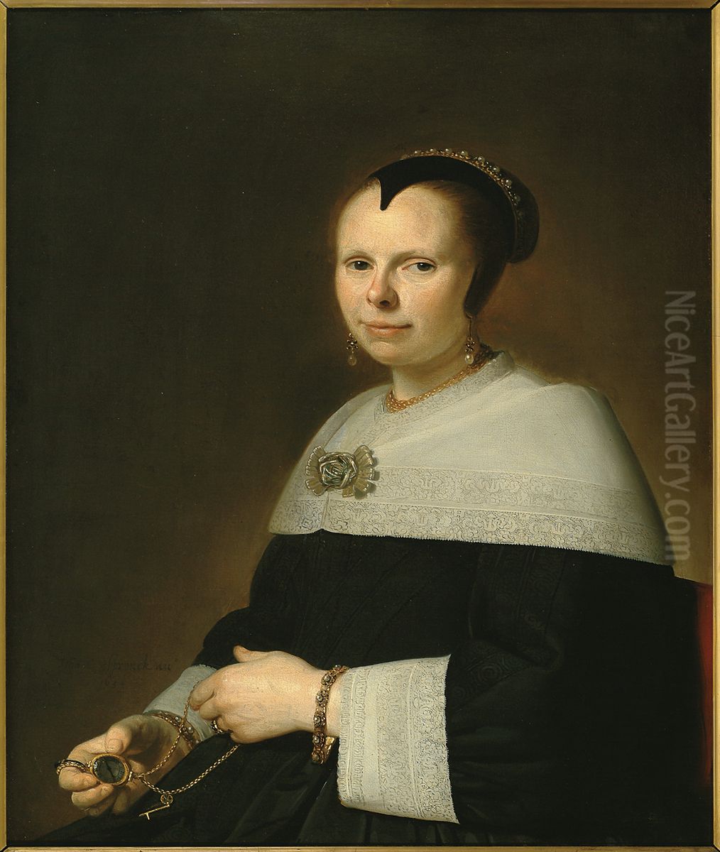 Portrait of Eva Vos Oil Painting by Johannes Cornelisz Verspronck