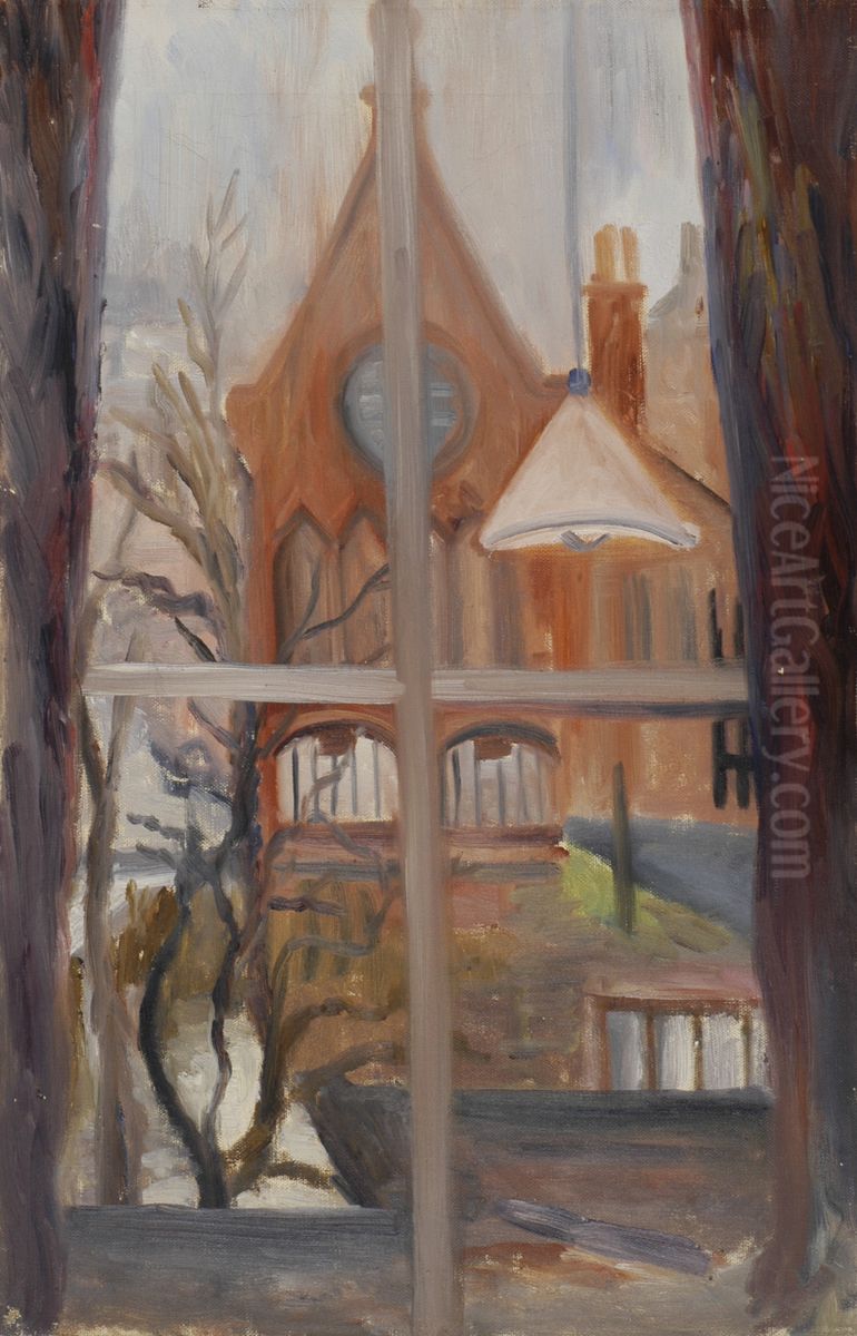 Kapel A'dam (gezien vanuit raam N.Spiegelstr.64) Oil Painting by Karel Albert Schmidt