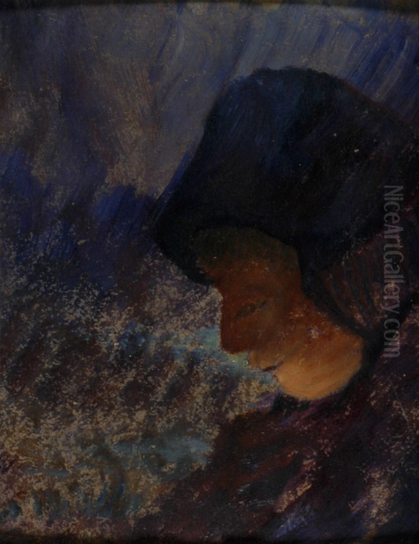 Heilsoldate?/Vissersmeisje? Oil Painting by Karel Albert Schmidt