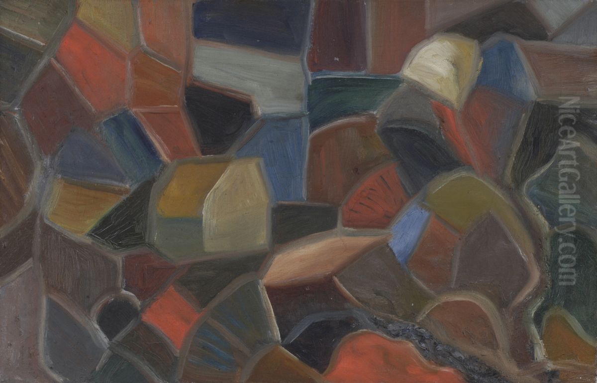 Kleurmozaik Oil Painting by Karel Albert Schmidt