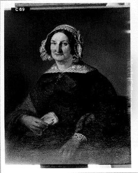 Portrait of Andrietta Christine van Heusden (1783-1857), wife of Rev. Wessel Scholten Oil Painting by Pieter Alardus Haaxman