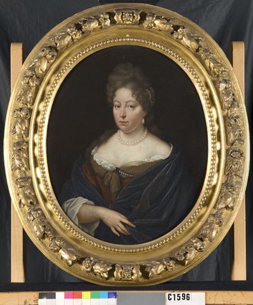 Portrait of Martha van Groenhoven (1649-1716) Oil Painting by Johannes van Haensbergen