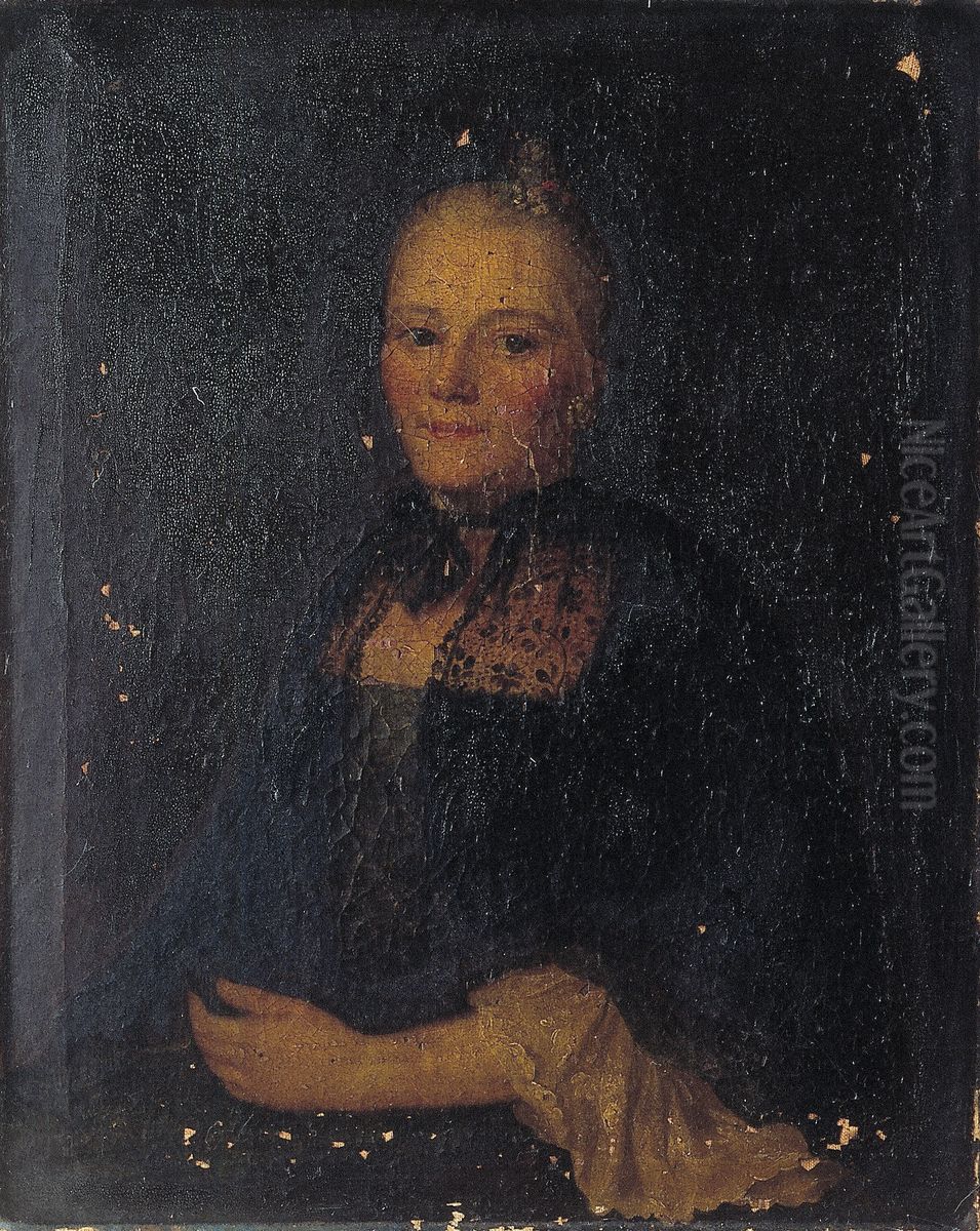Onbekende vrouw uit de familie Walther Oil Painting by Johann Ludwig Aberli
