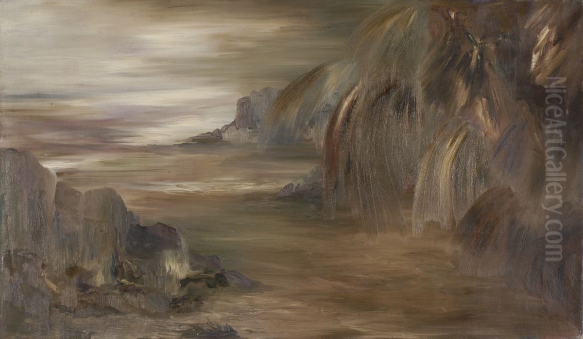 Landschap met rotsen Oil Painting by Karel Albert Schmidt