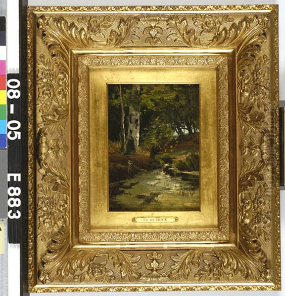 Beekje in bos Oil Painting by Theophile Emile Achille De Bock