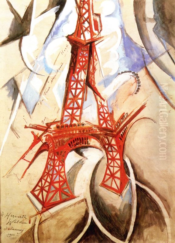 Simultaneous Tower Oil Painting by Robert Delaunay