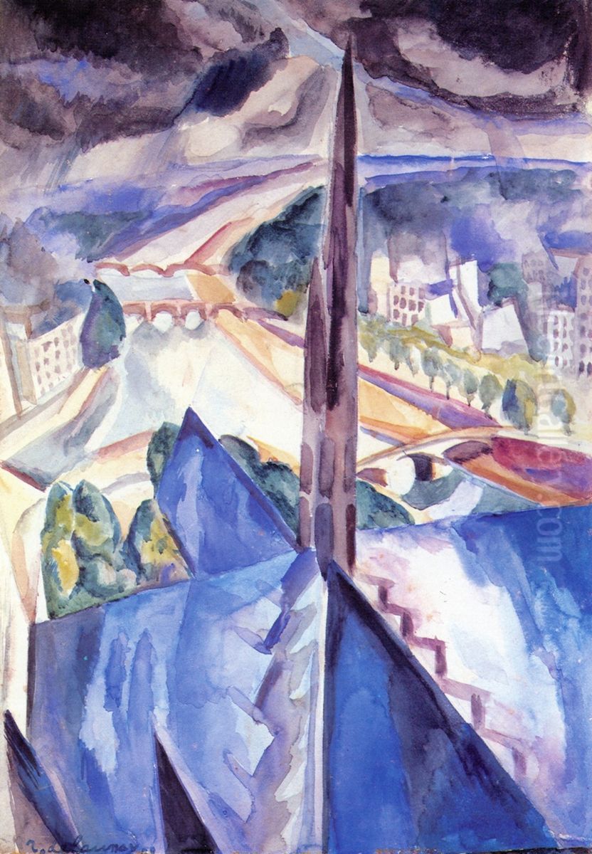 The Spire of Notre Dame Oil Painting by Robert Delaunay