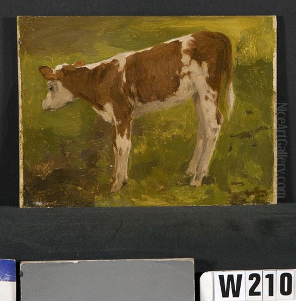 Rood bont kalfje Oil Painting by Willem Witsen