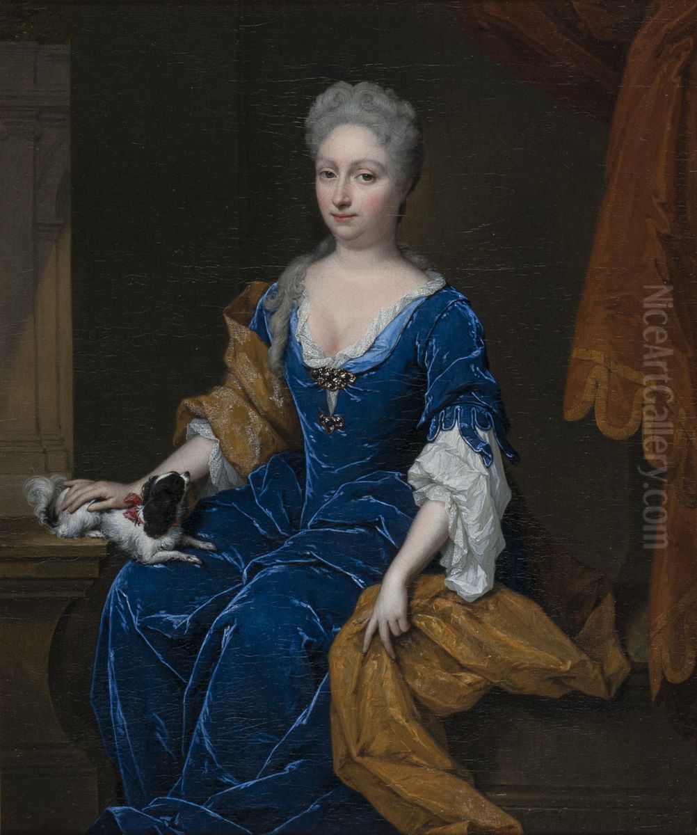 Portrait of Francoise Fagel (1680-1762) Oil Painting by Caspar Netscher