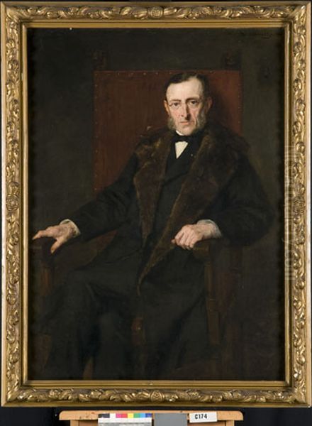 Portrait of Nicolaas van Taack Tra Kranen (1819-1890) Oil Painting by Therese Schwartze