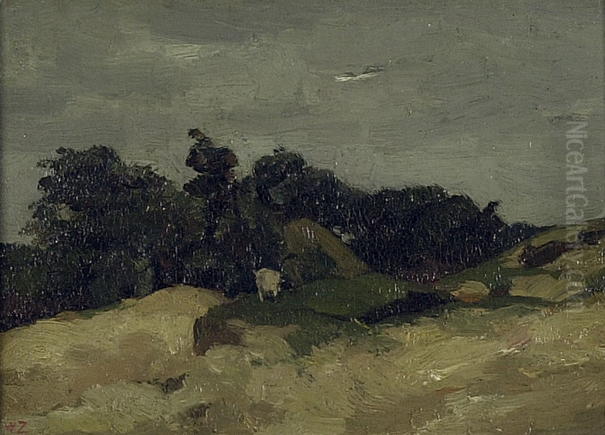 Duinlandschap met een geit Oil Painting by Willem de Zwart