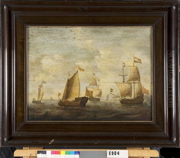 Schepen op de werf van Goeree Oil Painting by Jacob Adriaensz Bellevois