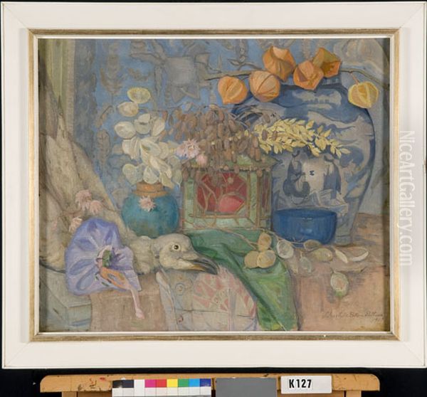 Stilleven met dode eend Oil Painting by Charlotte Pothuis