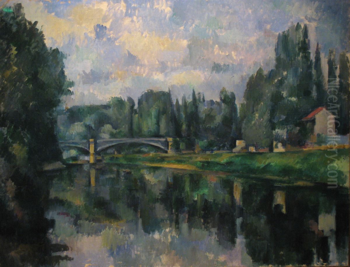 Le Pont sur la Marne a Creteil Oil Painting by Paul Cezanne