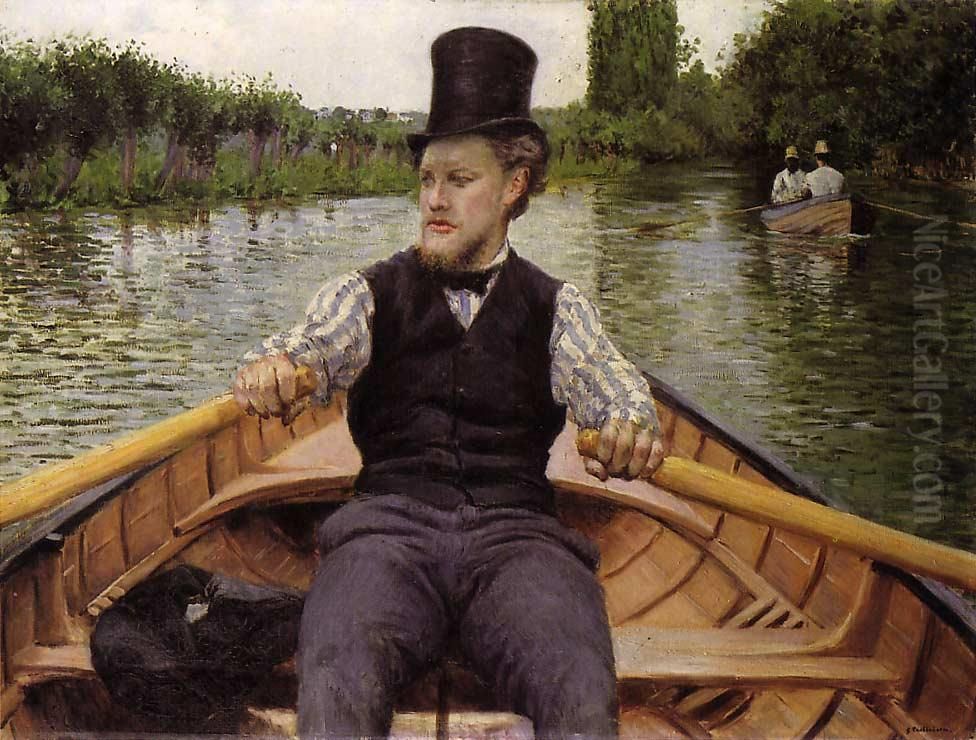 Ruderer mit Zylinder Oil Painting by Gustave Caillebotte