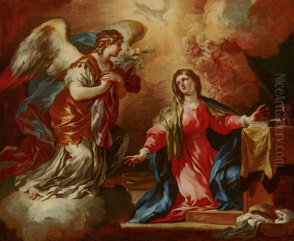 The Annunciation Oil Painting by Francesco Solimena