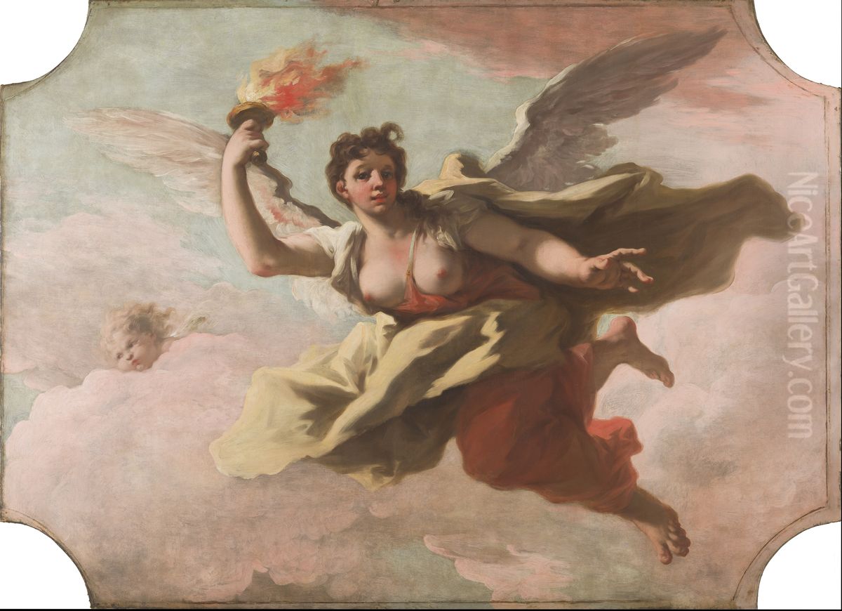 Aurora Oil Painting by Giovanni Antonio Pellegrini