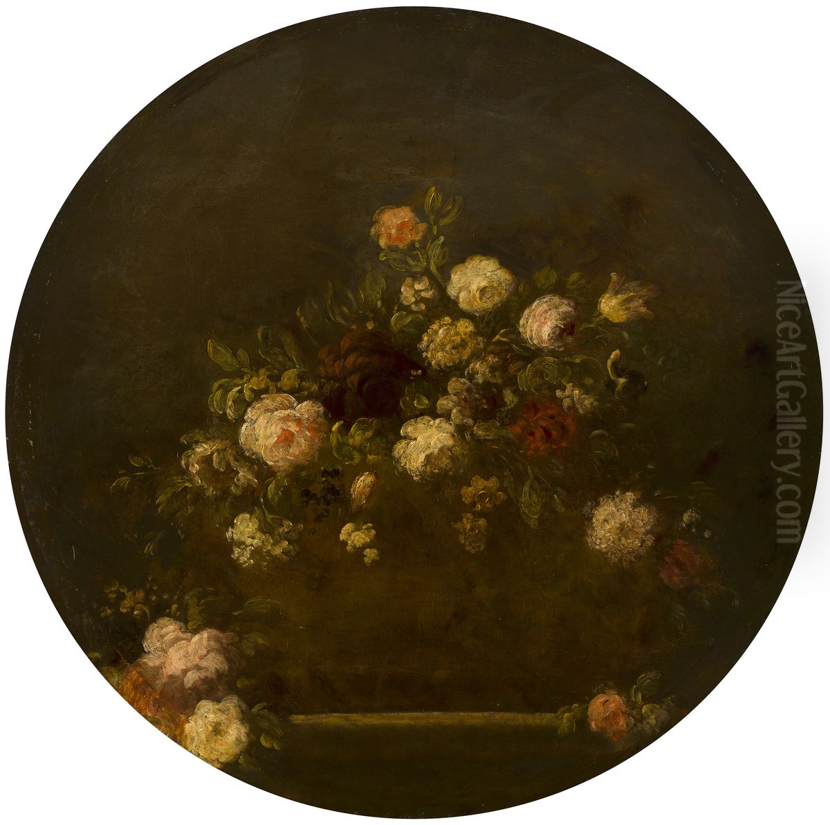 Flowers in a Vase Oil Painting by Giovanni Antonio Pellegrini