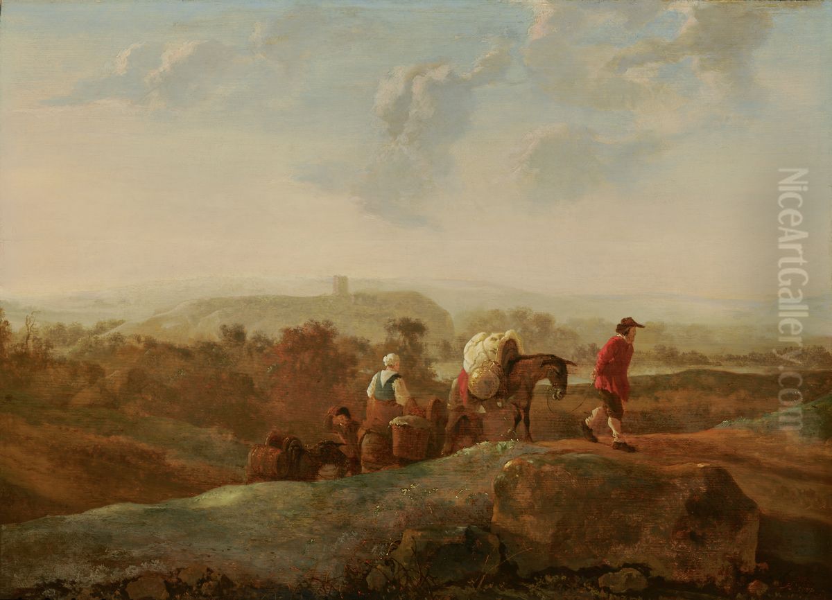 Migrating Peasants in a Southern Landscape Oil Painting by Aelbert Cuyp