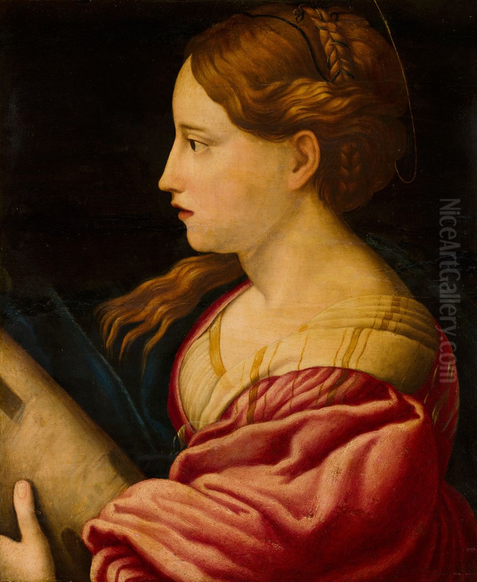 St Barbara Oil Painting by Parmigianino