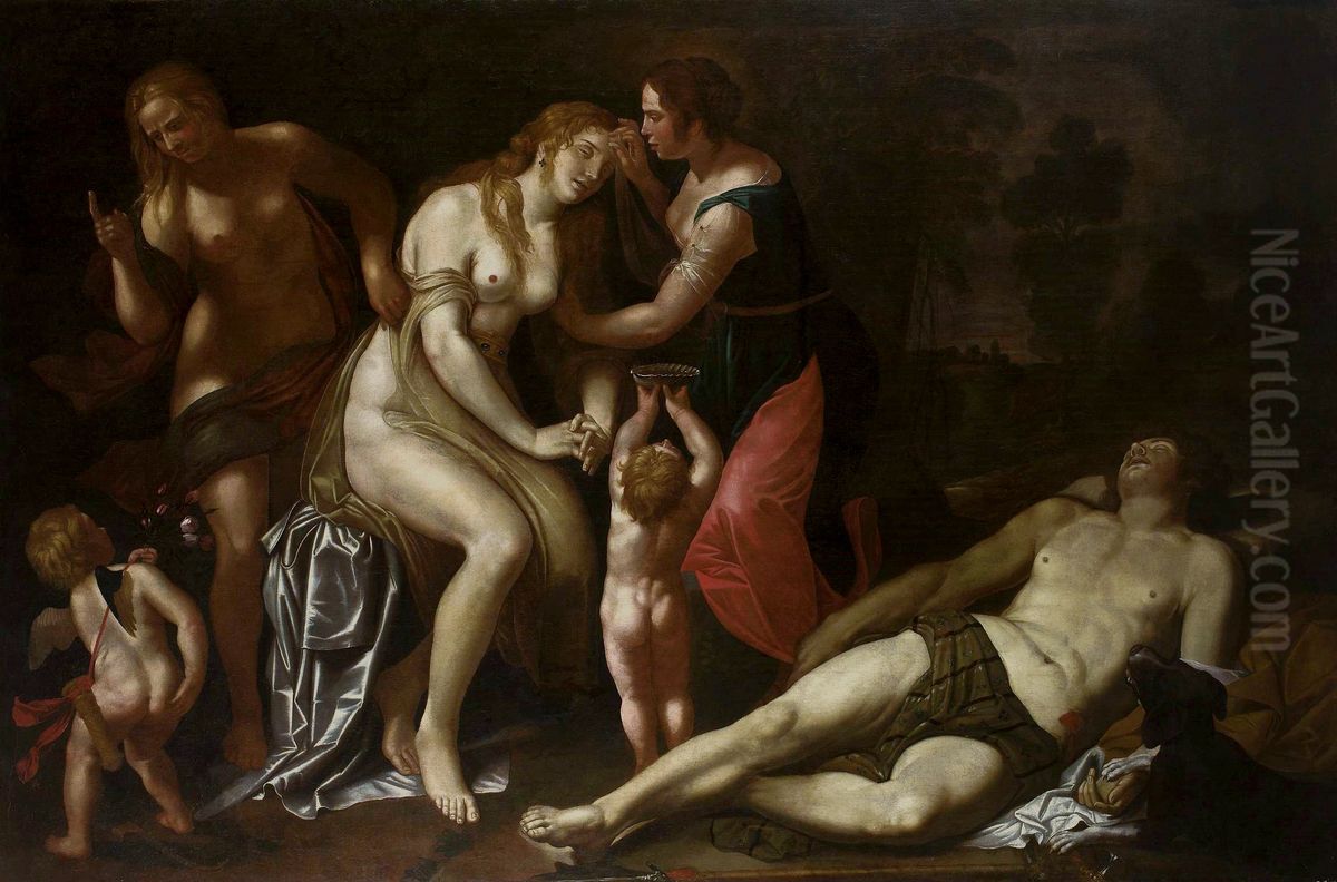 Death of Adonis Oil Painting by Alessandro Turchi