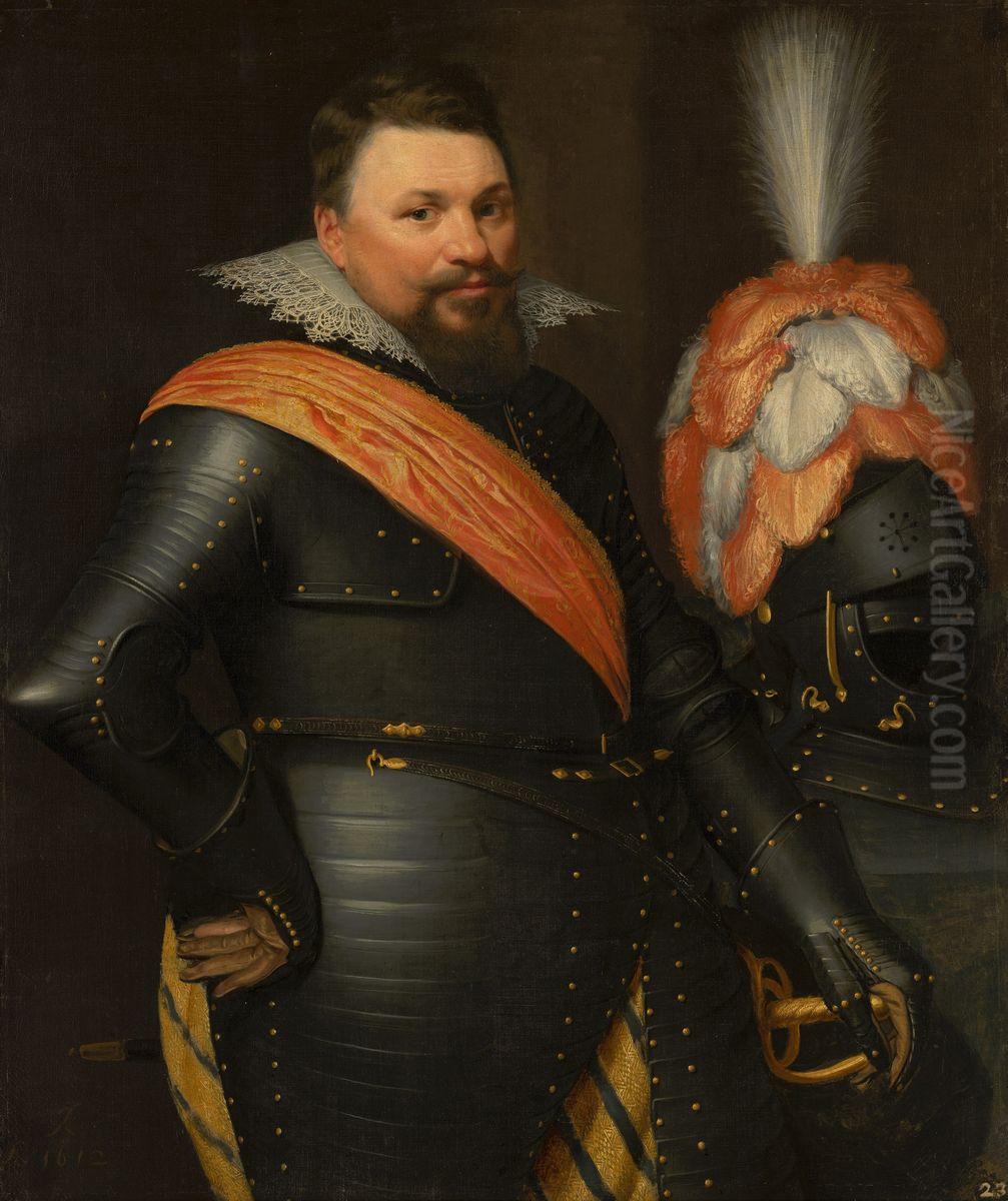 Portrait of an Officer Oil Painting by Jan Van Ravesteyn