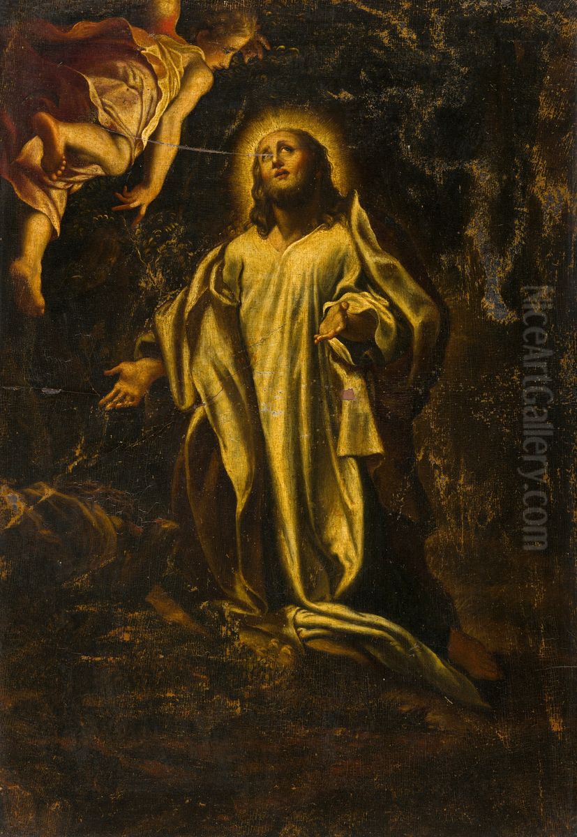 Christ on the Mount of Olives Oil Painting by Antonio da Correggio