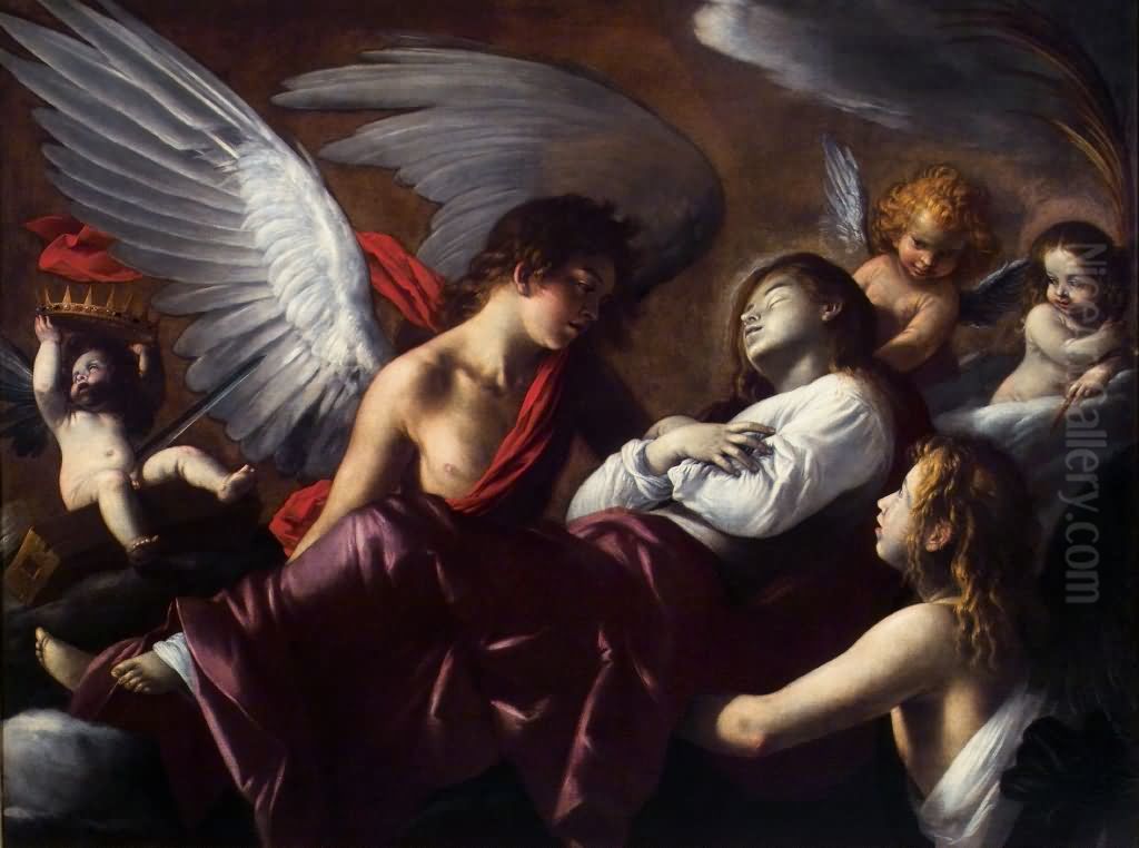 The assumption of St. Catherine of Alexandria Oil Painting by Giovanni Baglione