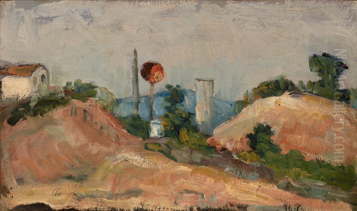 Railroad Cut (La Tranchee) Oil Painting by Paul Cezanne