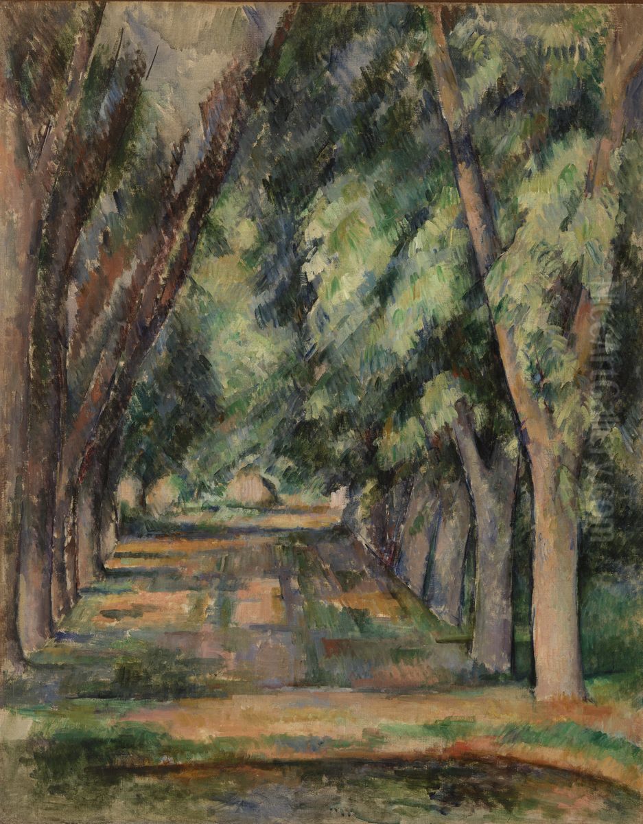 The Allee of Chestnut Trees at the Jas de Bouffan (L'allee des marronniers au Jas de Bouffan) Oil Painting by Paul Cezanne