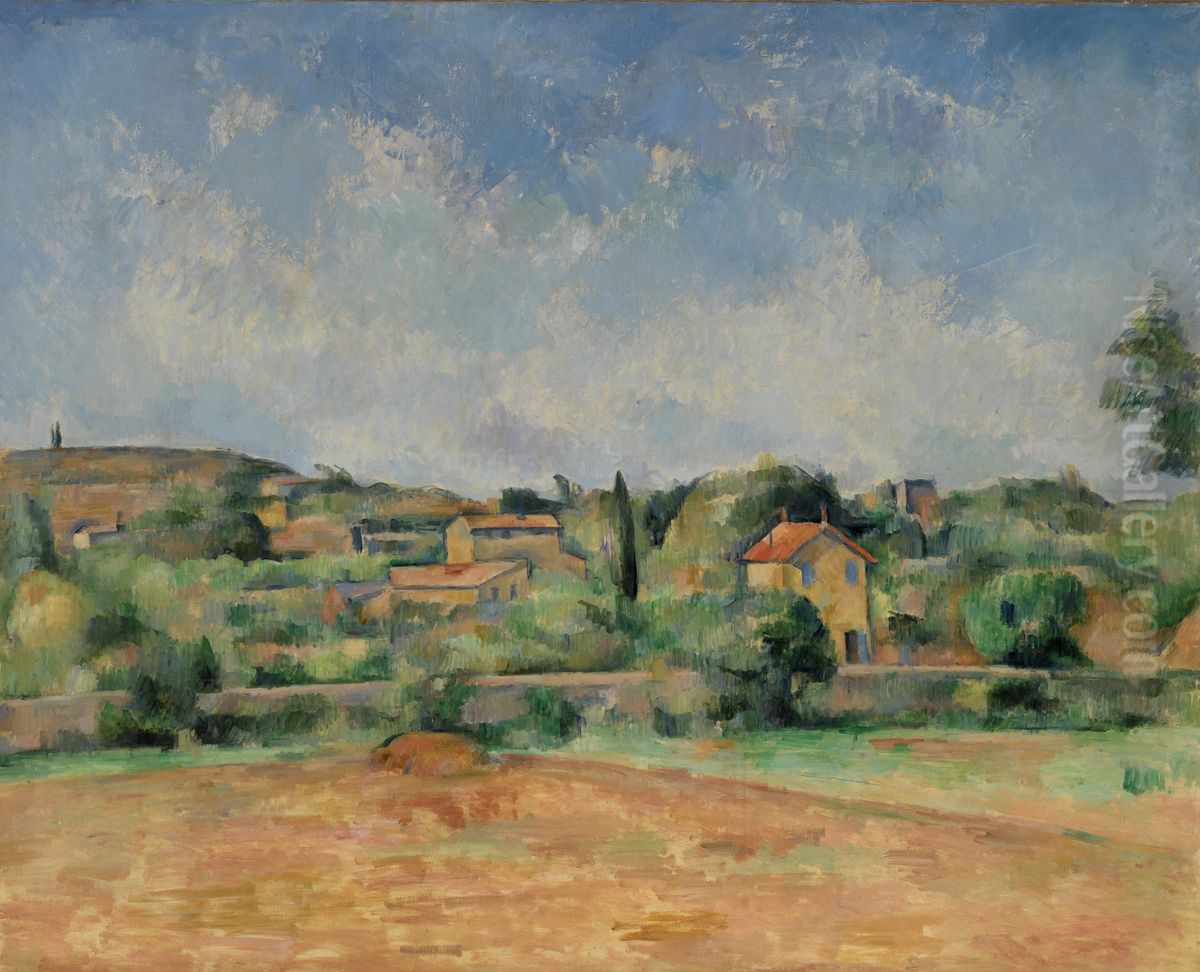 The Bellevue Plain, also called The Red Earth (La Plaine de Bellevue, dit aussi Les Terres Rouges) Oil Painting by Paul Cezanne