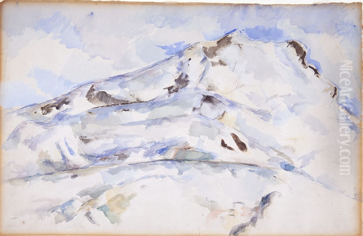 Mont Sainte-Victoire (La Montagne Sainte-Victoire) Oil Painting by Paul Cezanne