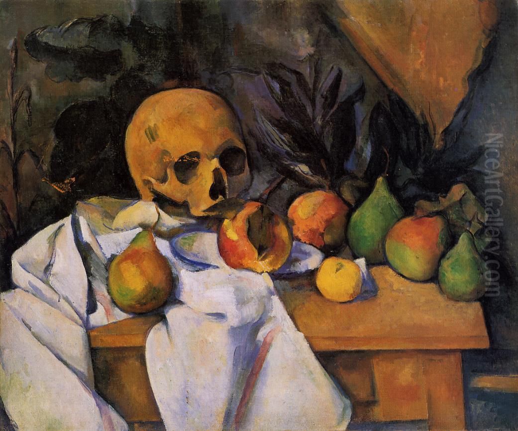 Nature morte au crane Oil Painting by Paul Cezanne