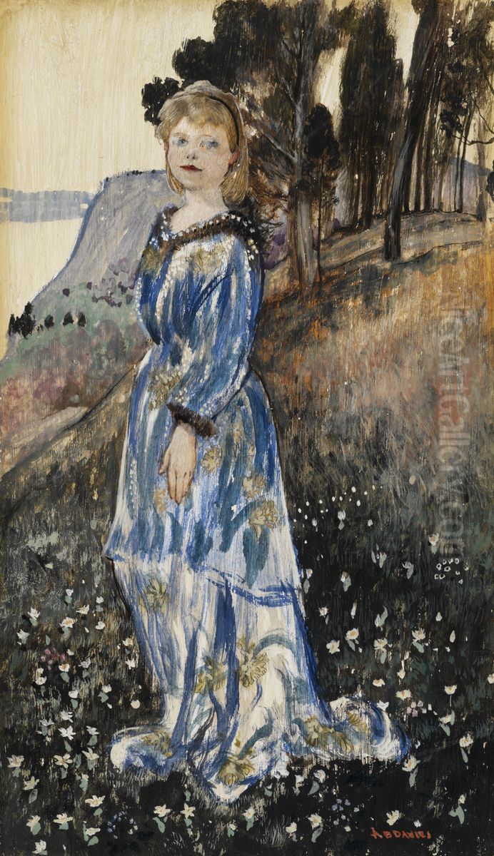 Flora Oil Painting by Arthur Bowen Davies