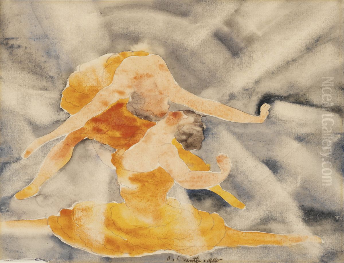 Two Women Acrobats Oil Painting by Charles Demuth