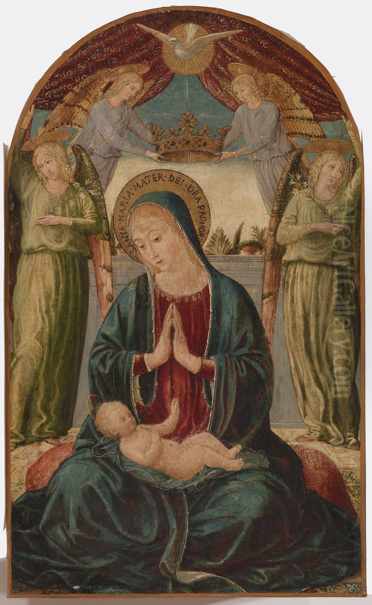 Madonna and Child with Angels Oil Painting by Benozzo Gozzoli