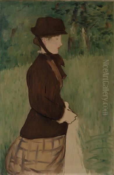 Woman walking in the Garden Oil Painting by Edouard Manet