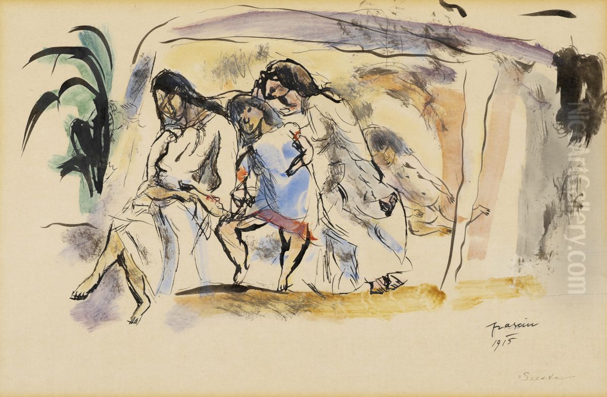 Siesta Oil Painting by Jules Pascin