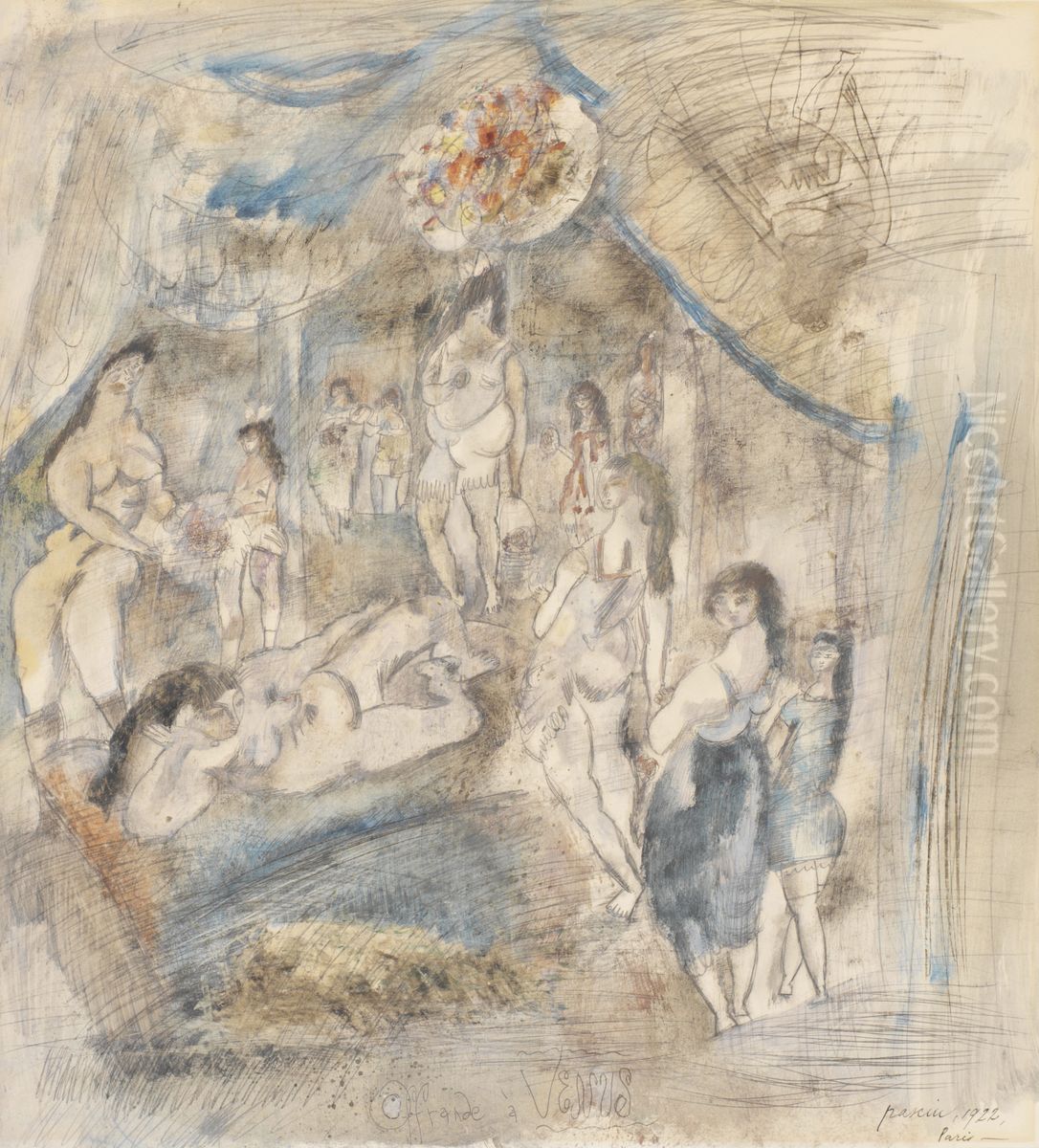 Offering to Venus (Offrande a Venus) Oil Painting by Jules Pascin
