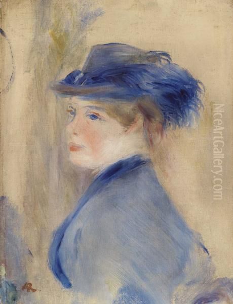 Bust of a Woman (Buste de femme) Oil Painting by Pierre Auguste Renoir