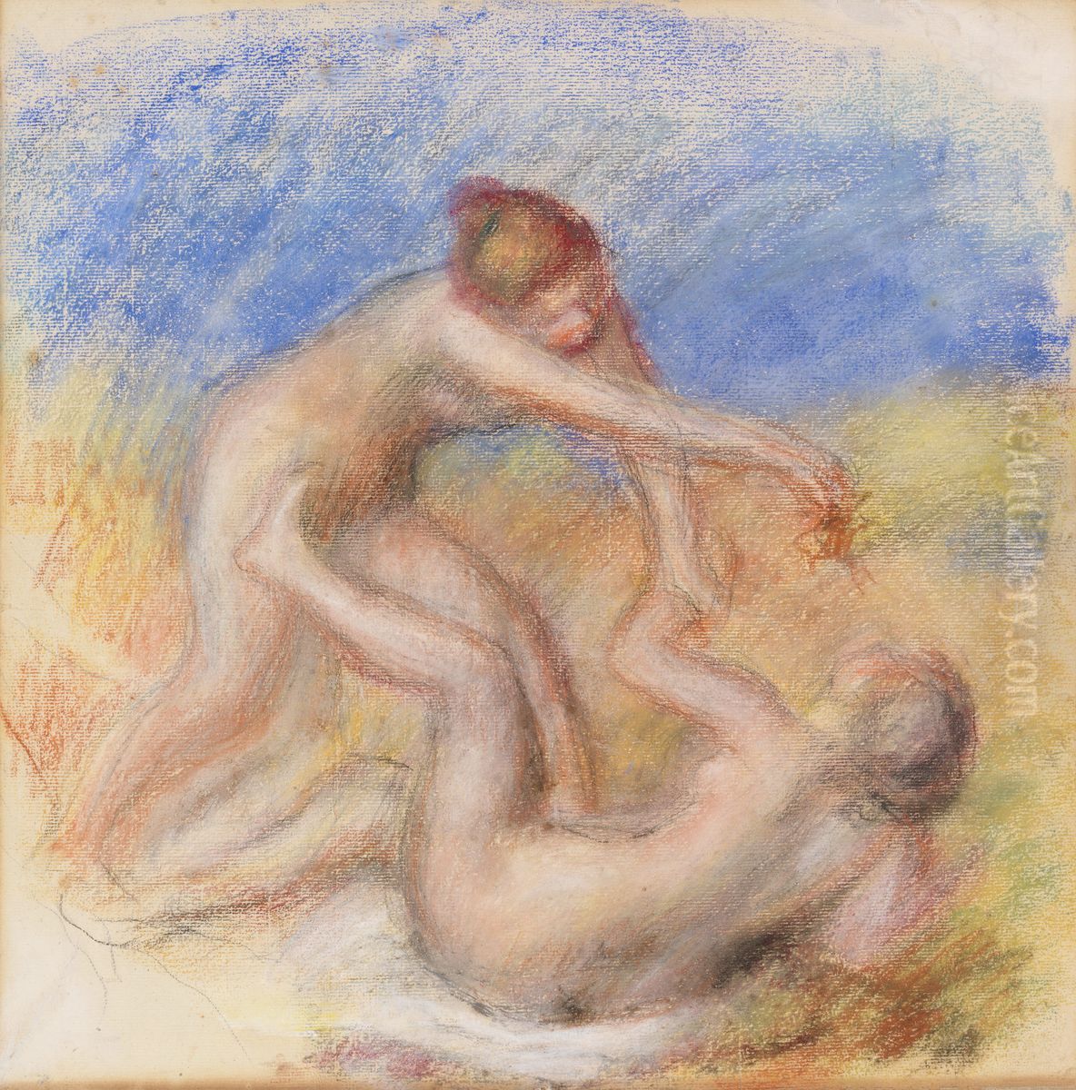 Two Nudes Oil Painting by Pierre Auguste Renoir