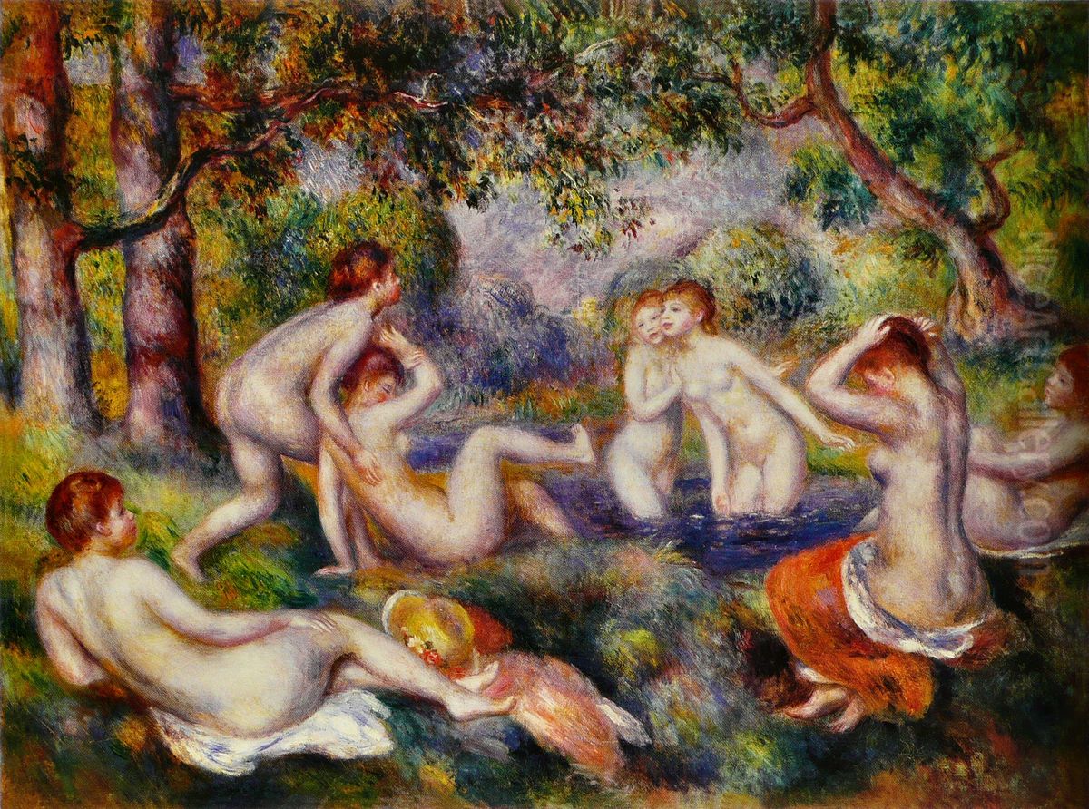 Bathers in the Forest (Baigneuses dans la foret) Oil Painting by Pierre Auguste Renoir