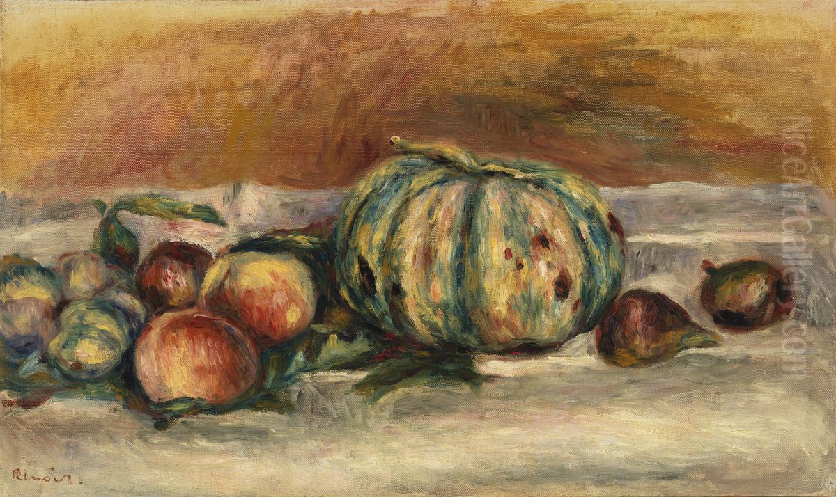 Still Life with Melon (Nature morte au melon) Oil Painting by Pierre Auguste Renoir